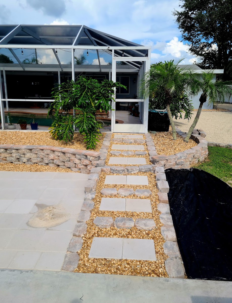 Paver and flagstone walkway